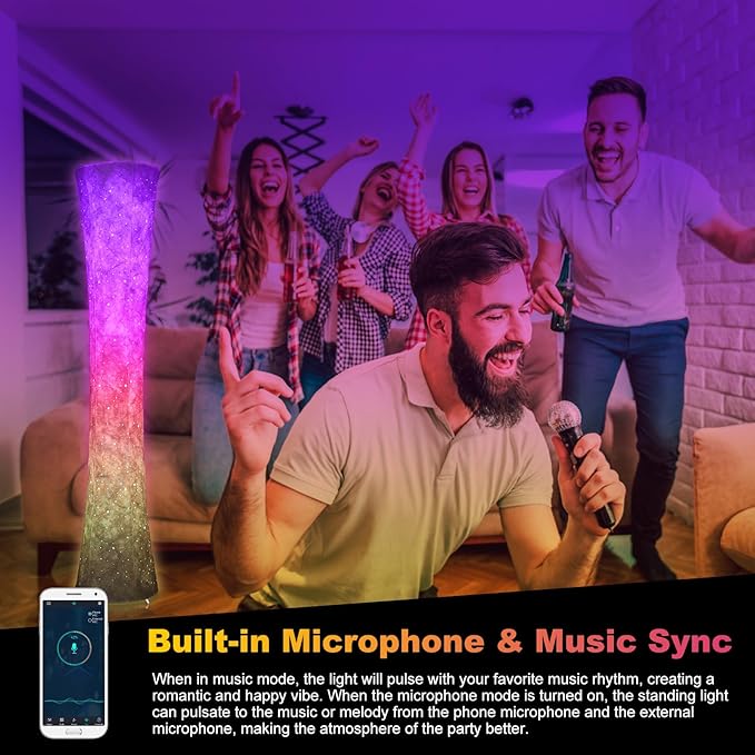 Smart LED Floor Lamp,RGB Color Changing 63" Standing Lamp with Music Sync, Ambient Lighting,APP & Remote & Voice Control, Modern Corner Light for Living Room, Bedroom,Game Room