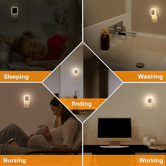 Yelko Night Light Plug In, 200LM Super Bright Nightlihts Plugin, Dimmable LED Night Light with 10 Brightness Levels Adjustable, Soft Warm White Motion Sensor Lights for Corridor, Stair, Gargae,hallway