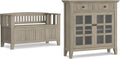 SIMPLIHOME Acadian Solid Wood 48 inch Wide Storage Bench that Seats 2 and 36 inch Wide Storage Cabinet in Distressed Grey for the Living Room, Entryway, and Family Room, Transitional Style
