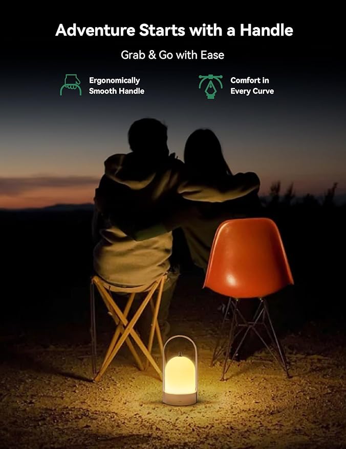Tubicen Portable LED Lantern Table Lamp Battery Operated Rechargeable Cordless Lamp for Table 4-Level Touch Dimmable Night Light for Camping Bedroom Dining Room Balcony Restaurant