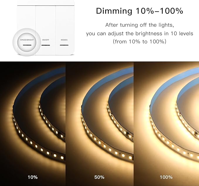 4 Rolls WS2811 IC Running Water Flowing LED Strip Light 32.8Ft 24V Touch Remote Control 3500K Horse Running Race Flexible LED Tape Light for Home Wall Decor