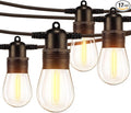 Ollny Outdoor String Lights, 50 FT Waterproof Connectable Patio Lights with 15 Shatterproof Bulbs(2 Spare), Outside Hanging Light for Balcony, Porch, Yard, Garden, Backyard