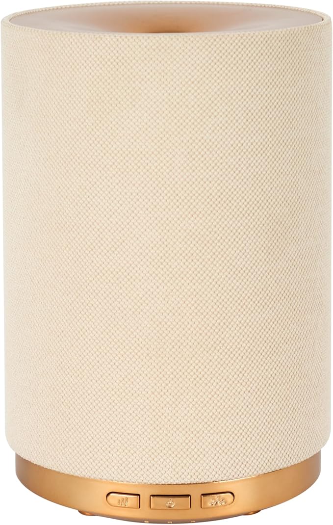 Fabric Essential Oil Diffuser, 110ml Aroma Diffuser with Night Light, 2 Mist Modes, 3 Light Settings, 4 Timer Modes, Auto Shut-Off, for Home Office Bedroom Decor