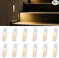 SCON 12-Pack Trimless Recessed Step Lights, 2W 3000K Warm White Wall Light, Indoor Rectangle Skirting Board Lighting, Invisible Stair Lights for Hallway, Bedroom, Staircase (No Dimming)