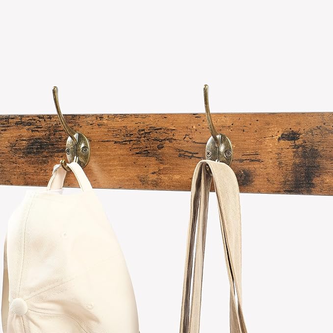 HOOBRO Hall Tree with Bench, Coat Rack Shoe Bench Set, Entryway Shoe Rack with Coat Hooks, Hall Tree, 39.4" L x 11.8" W x 18.1" H, Industrial, for Front Door, Rustic Brown BF071MT01G1
