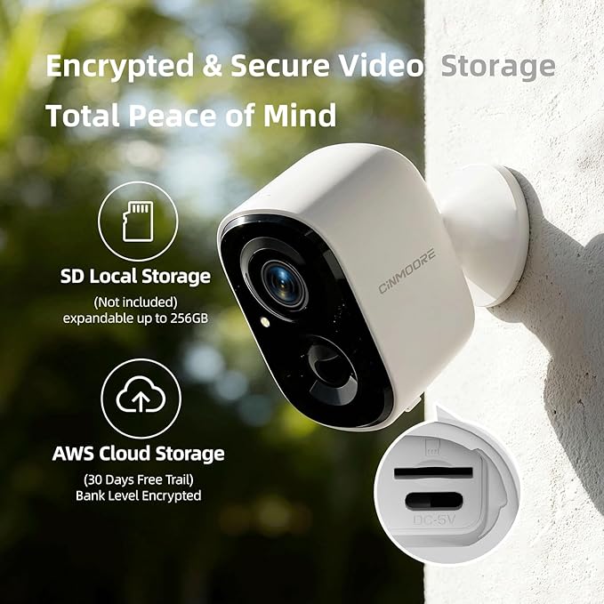2.5K Wireless Home Security Cameras 4-Pack, Outdoor WiFi Non-Subscription AI Person Detection, 4MP Color Night Vision, Full Duplex 2-Way Audio, IP66 Waterproof Battery Powered, U.S. AWS Cloud
