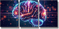 GPU, Crypto, AI, Firewall Network Security Pictures for Bedroom Wall Decor 3 Panel Wall Art Print on Canvas AI Posters and Prints Wall Hanging Decor Canvas Frame Artwork Ready to Hang 16x24inchx3