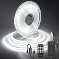 ALITOVE 32.8ft COB Led Strip Light White 6500K Super Bright 24V LED Rope Lights with Remote Dimmable 3200LEDs CRI90+ Uniform Glow LED Tape Light for Mirror Under Cabinet Living Room Study Wardrobe