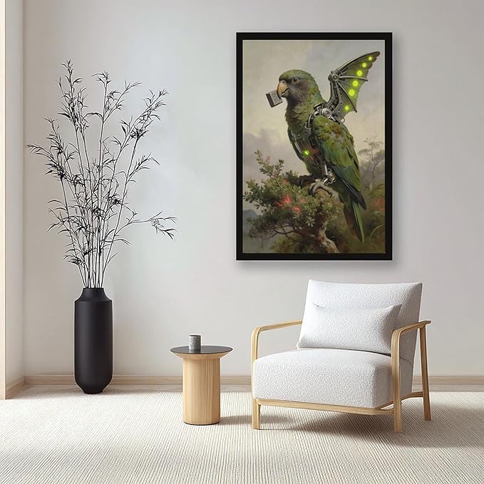 Framed Mechanical Fantasy Wall Art for Modern Living Room Industrial Sci Fi Decor Statement Piece 08x12in