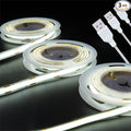 LED Strip Lights USB Short Light Strips, 6500K Bright White Not Dimmable 5V COB Small LED Strip for Indoor Bedroom Kitchen DIY Home Decor Display Cabinet 5V LED TV Lighting (3 Pack 3.28FT)