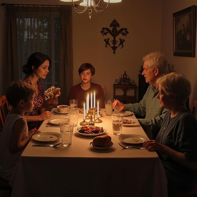 Flameless White Taper Candles with Remote Control, Battery-Operated LED Warm Light 3D Wick Lamp Window Decor Candles, 6-Pack, Christmas Home Decor, Wedding Decorations.