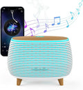 2-in-1 BT Speaker & Ultrasonic Essential Oil Diffuser,Aromatherapy Diffuser Cool Mist Humidifier with 7 Colors Lights for Large Room Home Office,400ml(White+Wooden Grain)