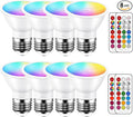 ILC Par16 LED Light Bulbs 40 Watt Equivalent Color Changing E26 Screw Beam Angel 45°, 12 Colors Dimmable Warm White 2700K RGB LED Spot Light Bulb with 5W Remote Control,(Pack of 8)