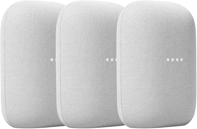 Google Nest Audio (3-Pack) Smart Speakers – Multi-Room Wireless Home Speaker Bundle with Bluetooth, Wi-Fi, Assistant, Stereo Sound, Voice Control & Smart Home Integration