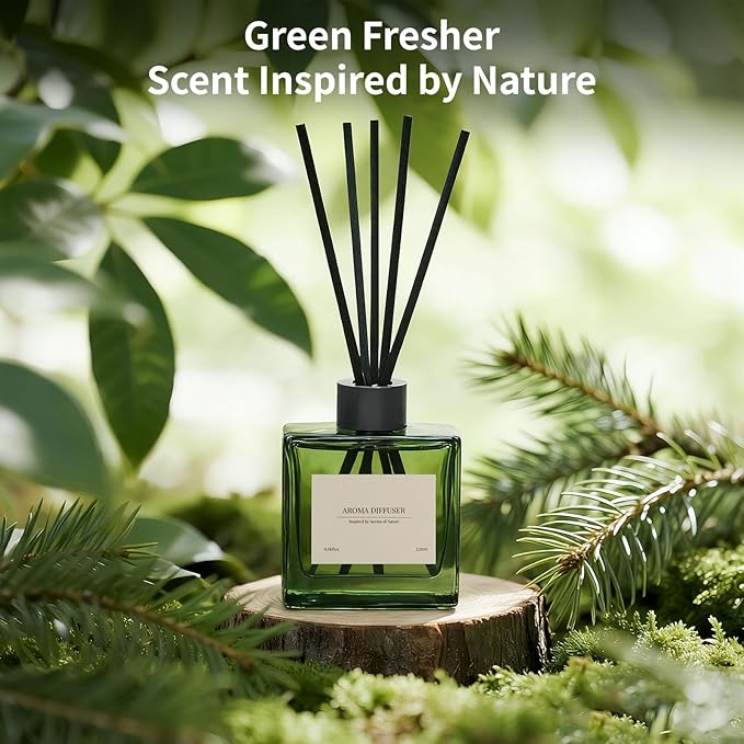 Reed Diffuser, 4 oz French Juniper Lavender Scent Diffuser with 10 Sticks, 90 Days Long Lasting Reed diffusers for Home, Elegant Fragrance for Bathroom Bedroom Office Decor, Air Fresh