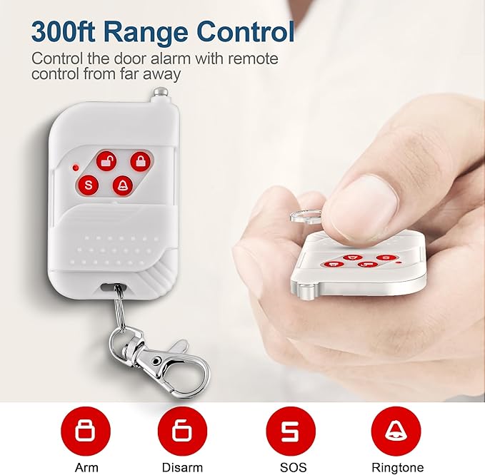 WiFi Alarm Home Security System, Wireless Alarm System with Loud 120dB Motion Sensor Siren, Window Door Alarms Sensor, Remote Control for Shed Garage