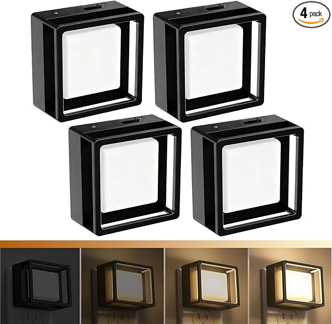 4 Pack Night Lights Plug into wall,Adjust 0-60LM Brightness Motion Sensor Night Light,for Modern Farmhouse Decor Deals,Home Decor,Bathroom Decor,Cozy Home Decor