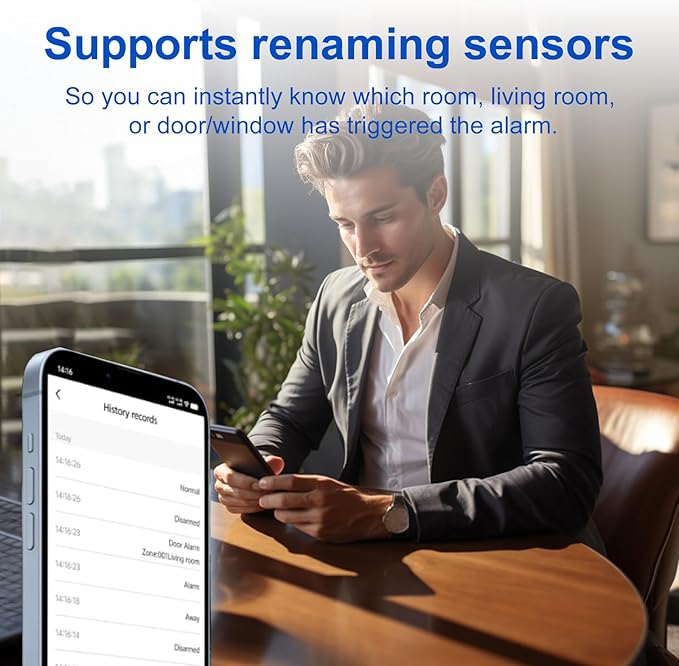 WiFi Wireless Alarm System for Home Security - 24/7 Protection Smart Home Devices 4.3" Touch Screen, GSM/4G+WiFi, App Instant Alerts, No Monthly Fee, Alexa Compatible for Villa, Kids Safety (21 pcs)