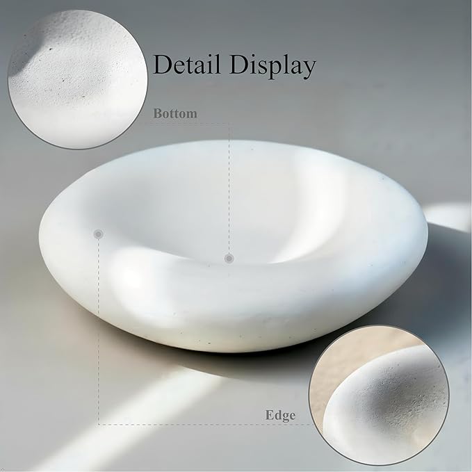 6.3 Inch Cloud Bowl, Decorative Concrete Bowl for Home Decor, Key Tray for Entryway Table, Concretes Jewelry Tray, Asymmetrical Concrete Organic Bowles
