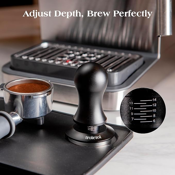 7 PCS Espresso Accessories Kit: 51mm Espresso Tamper, Coffee Distributor, Puck Screen, Dosing Funnel and WDT Tool, Premium Espresso Tool Set Fits Delonghi 51mm Machines and Portafilter