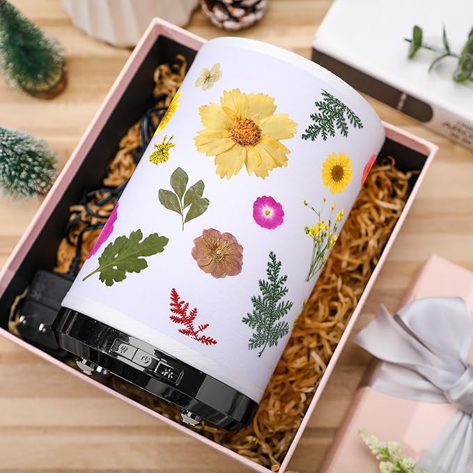 Essential Oil Diffuser Flower Humidifiers Lamp, 250ml 7-Color LED Aromatherapy Diffuser with 3 Mist Modes Auto-Off Floral Night Light Gift for Women Mom Home Office Desk Decor