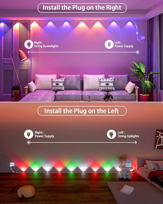 Smart Permanent Outdoor Lights, 50FT 30LEDs Color Changing RGB IC Wall Lights, APP & Remote Control, Music Sync, Dynamic Lighting for House, Living Room, Ceiling, Eave Party Xmas Decoration