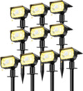 nipify 10 Pack Solar Spot Lights Outdoor Motion Sensor with 3 Modes,Solar Spotlights Outdoor Waterproof 2-in-1 Auto On/Off Landscape Lighting for Outside Yard Wall Garden Pathway, Warm White