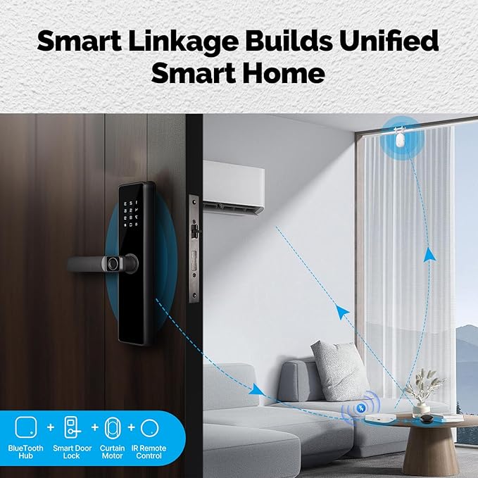 Automatic Curtain Opener, easy to install，with Remote Smart Curtain ，Bluetooth Curtain Robot with App, Voice, Rails Compatible with Alexa, Google Home, Tuya, Smart Life APP (ZigBee Gateway)