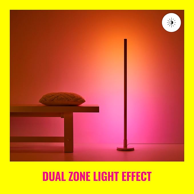 WiZ Connected Smart Floor Lamp - Dimmable Lamp for Living Room with Dual Color Zones - 2.5Ghz Wi-Fi - Compatible with Alexa and Google Assistant - 1 Pack