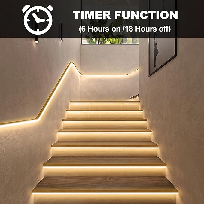 32.8Ft COB LED Strip Lights Outdoor Waterproof, 3200 LED Strip Light PVC Casing Tape Light Flexible with Self-Adhesive Timer Dimmable for House Garden Camping DIY Lighting (Warm White)