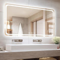 55" x 36" Led Bathroom Mirror with Lights, Anti-Fog & Tri-Color Lighting - Wall Mounted Shaving Mirror with Touch Sensor, Waterproof & Smart LED Vanity Mirror,Tempered Glass, Dimmable Smart Mirror