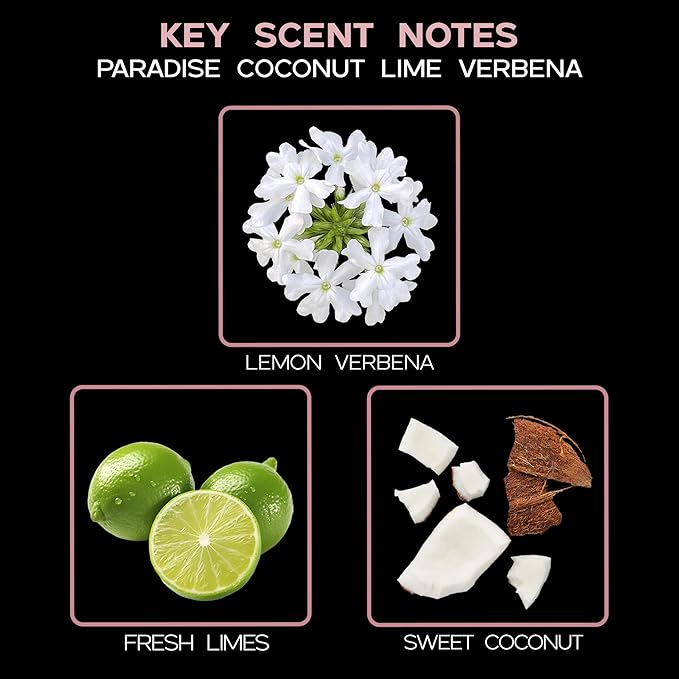 LOVSPA Paradise Coconut Lime Verbena Diffuser Oil - Luxury Essential Oils for Diffuser Refill & Air Freshener Room Spray - Long-Lasting Home Fragrance, Scented Oil for Diffusers, USA Made, 4oz