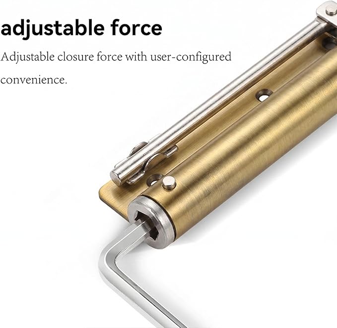 Automatic Door Closer Heavy Duty Adjustable Universal Installation/Wide-Angle Design/Tool-Free Force/Speed Adjustment/Commercial Grade Smooth Closing for Doors 80-120 lbs (Satin Gold)