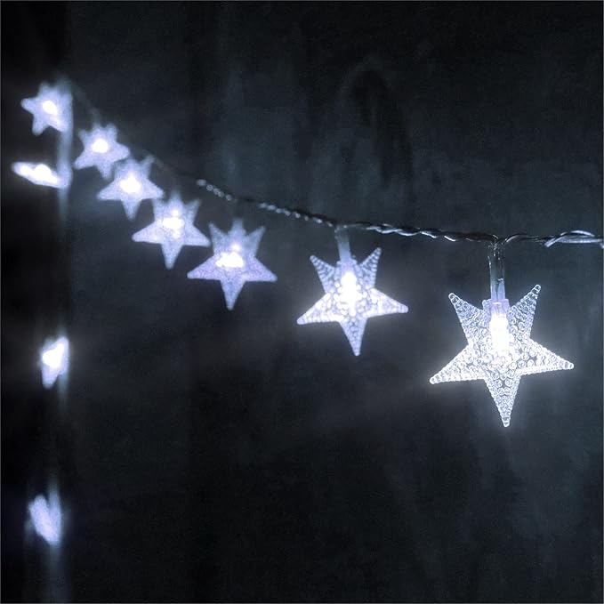 Star Light Star String Lights 15 FT 30 LED Fairy Light Battery Operated Indoor&Outdoor Twinkle Christmas Lights Bedroom Decor for Xmas Tree(Cool White)