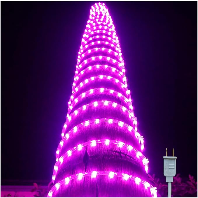 Russell Decor LED Rope Lights for Valentine's Day Holiday Party Wedding Seasonal Christmas Decoration Super Bright and Flexible Lights (Pink, 60ft)