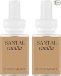 Pura x Studio McGee Home Scent Refill - Smart Air Diffuser - Up to 120-Hours of Luxury Fragrance per Refill - Home Essential - Clean & Safe Diffuser Fragrance - 2 Pack, Santal Vanilla