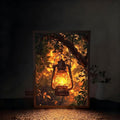 Rechargeable Table Lamp Lighted Painting,Novelty Night Light for Bedroom,Dynamic LED Touch Lamps for Nightstand,3-Color Dimmable Decorative Light for Home Decor,Gift for Women Kid Mom