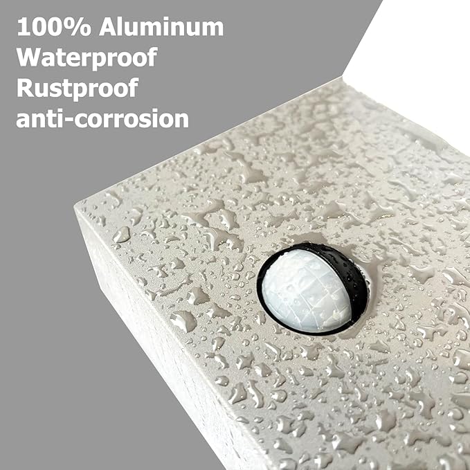 Motion Sensor Porch Light Outdoor Wall Mount Light Fixture White LED Wall Sconce IP54 Waterproof for Garage Front Door Patio House,3000K 18W 1800lm