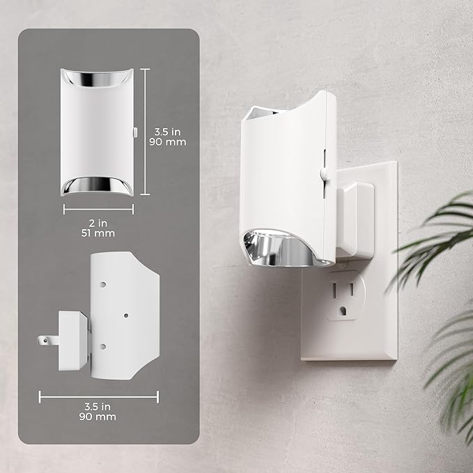 L LOHAS LED Night Lights Plug into Wall, Dimmable Night Light 0-100LM, Dusk to Dawn Sensor, Soft White 3000K, Plug in Nightlights for Hallway Bedroom Stairway, 2 Pack