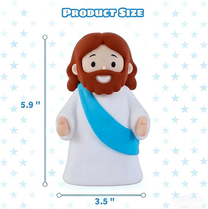 Jesus Night Light Rechargeable Bedside Lamp, Dimmable Silicone LED Religious Gift & Decor, Portable & Cordless for Baptism, Sunday School & Church Gathering Gifts, Christmas and Easter Holiday Gifts