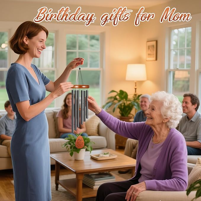 Gifts for Mom Grandma, Winzwon Wind Chimes for Outside, Mother Birthday Gifts from Daughter Son, Garden Patio Balcony Yard Decor, Christmas for Mom
