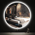 32 Inch Backlit LED Round Mirror with Lights 3 Color Adjustable Brightness AntiFog Frameless 32" Round Circle Lighted Vanity Mirror for Bathroom Wall Circle Rounds Light up Smart Mirrors