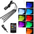 Car Led Interior Lights, 48 LED Multi Color Strip Light Under Dash Lighting Kit with Remote Control, 12V Vehicle RGB Smart Music Sync Color Change Lights, Car Accessories (USB+Remote)