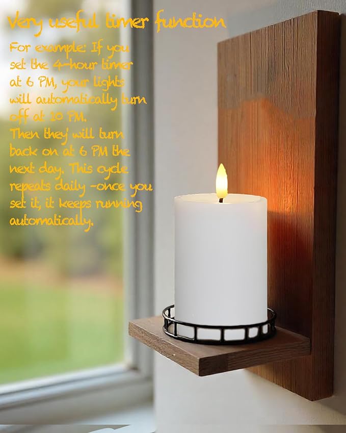 3"x4" Outdoor Waterproof Flameless Candles with Remote and Timers, LED Candles, Battery Operated Candles, Electric Fake Pillar Candles for Patio, Porch, and Lanterns Decor (White, Plastic)