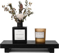 zoocatia Small Wood Tray Pedestal Stand Farmhouse Bathroom Decor Decorative Wooden Riser Kitchen Soap Dish Holder for Vanity, Counter, Sink, 10" x 4.5" - Black