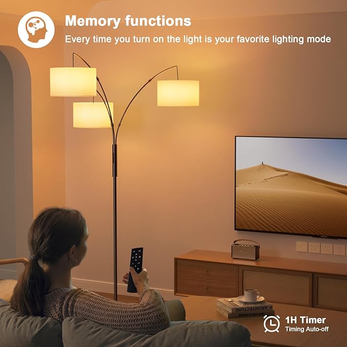Upgraded 36W Floor Lamps for Living Room - Super Bright Dimmable Tree Floor Lamp with Remote & Touch Control, Tall Lamp for Living Room Corner, Bedroom, Office