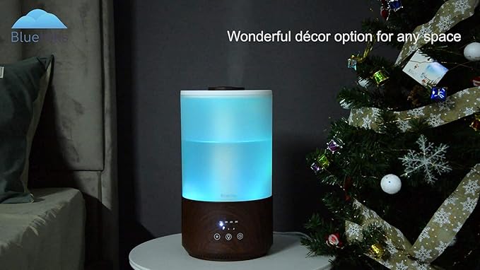 BlueHills Premium 4000 ML Set of 2 Gallon Large Essential Oils Diffusers for Big Rooms High Mist Output XL Capacity Adjustable Cool Mist Great Gift – Value 2 Pack Dark Wood Grain