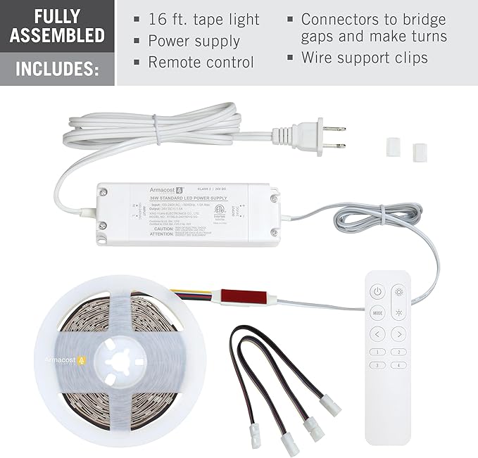 Armacost Lighting RibbonFlex Home 24V RGB+WW Multicolor Strip Light Kit 426510