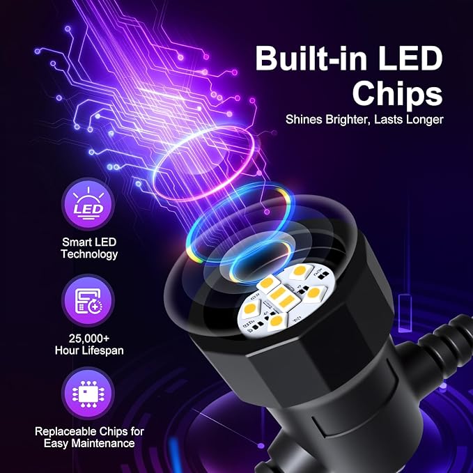 Outdoor String Lights 121ft, Patio Lights with 20 Dimmable LED Bulbs, RGBW & Warm White, IP67 Waterproof, Shatterproof, APP & Remote Control, Color Change, Customizable Colors for Backyard Decor