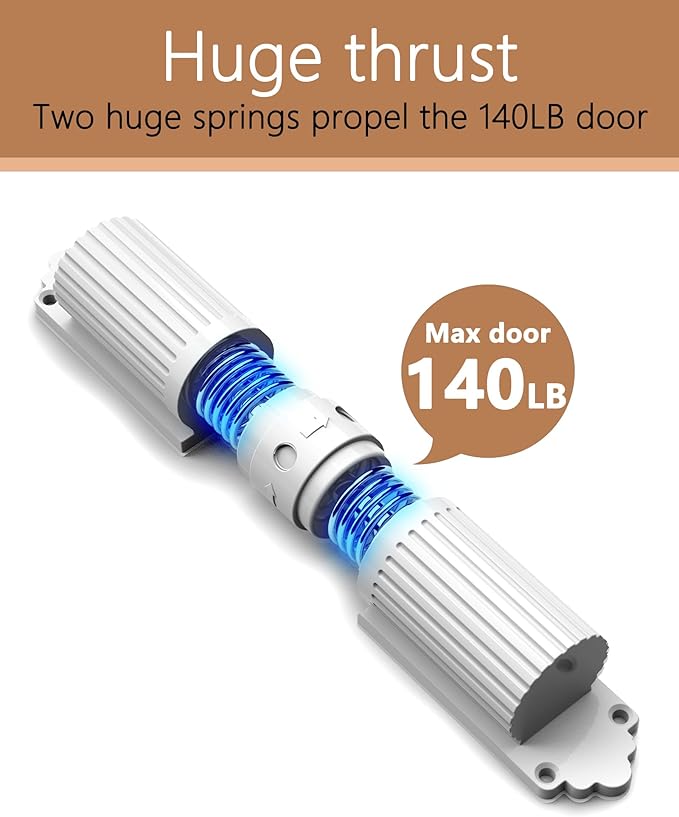 2025 New Automatic Door Closer, self Closing Door, Adjustable Closing Door, Door Closers for Home, Automatic Safety Spring Door Closer (White). Up to 140LB can be Pushed.Metal Doors Don't fit.